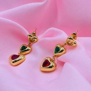 Anti Tarnish Tricolor Earring