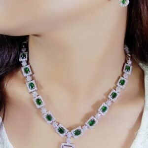 AD Green Square Necklace
